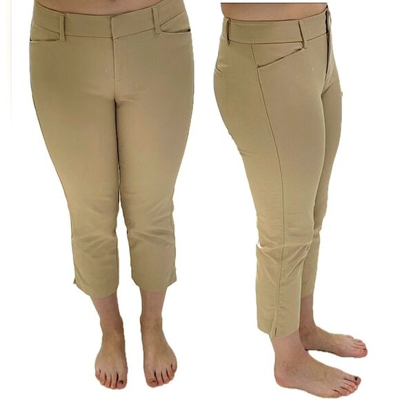 White House Black Market Pants - White House Black Market Perfect Form Straight Crop Khaki Women’s Size 2
